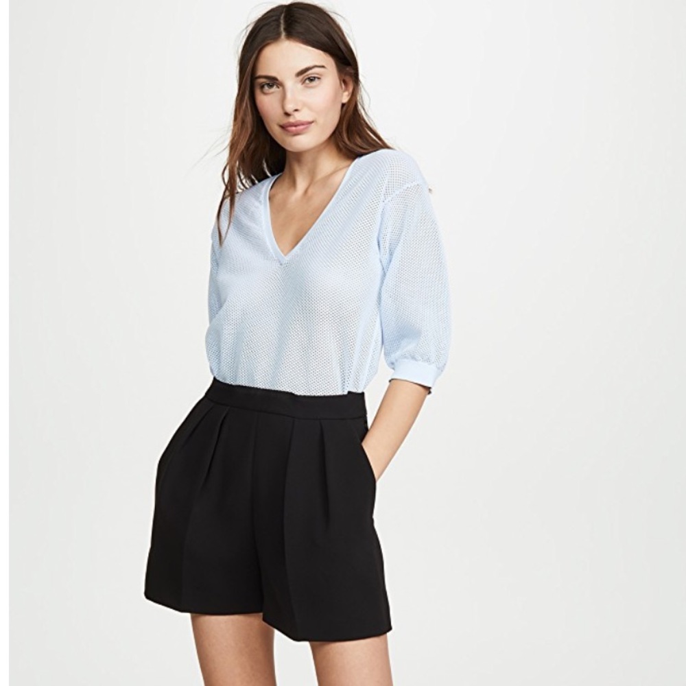 Theory Black Pleated Shorts